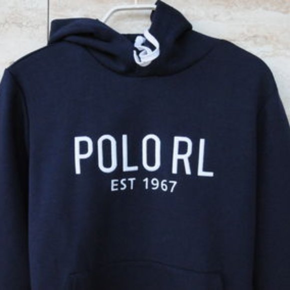 Polo by Ralph Lauren - Street Style Hooded Sweatshirt | Size XL | Navy Blue - Picture 5 of 6